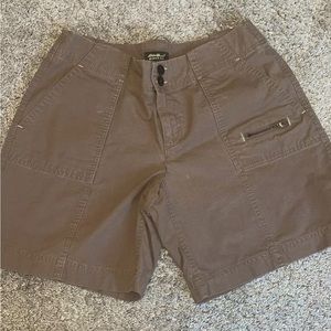 Women’s Eddie Bauer brown Mercer Fit shorts, size petite 4.